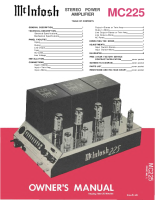McIntosh MC-225 - Owners manual